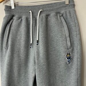GOAT USA Sweatpants Jogger Mens Medium Gray Fleece Embroidered Logo Zip Pocket